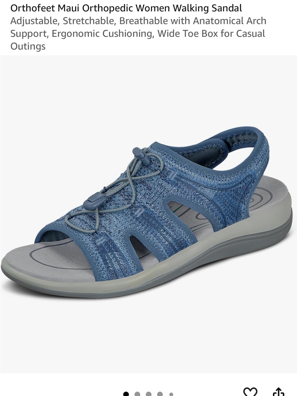 Orthofeet Maui Women's Blue Comfort Walking Sandal 7 new